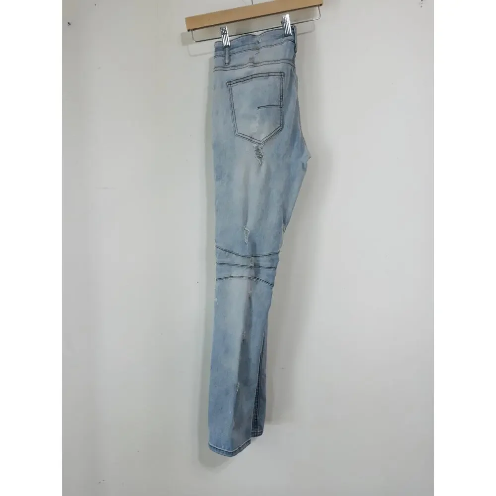 KDNK 1141411 Moto Jeans sz 32‎ distressed thrashed Y2K streetwear biker